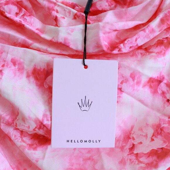 Hello Molly Petals Sprinkled Strapless Mini Dress Pink Bubble Hem - Picture 8 of 12